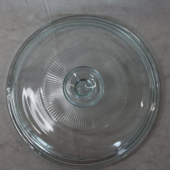 PYREX G5C BLUE TINT GLASS REPLACEMENT LID 7"d INNER RIM ROUND RIBBED 1.5qt - Picture 3 of 16